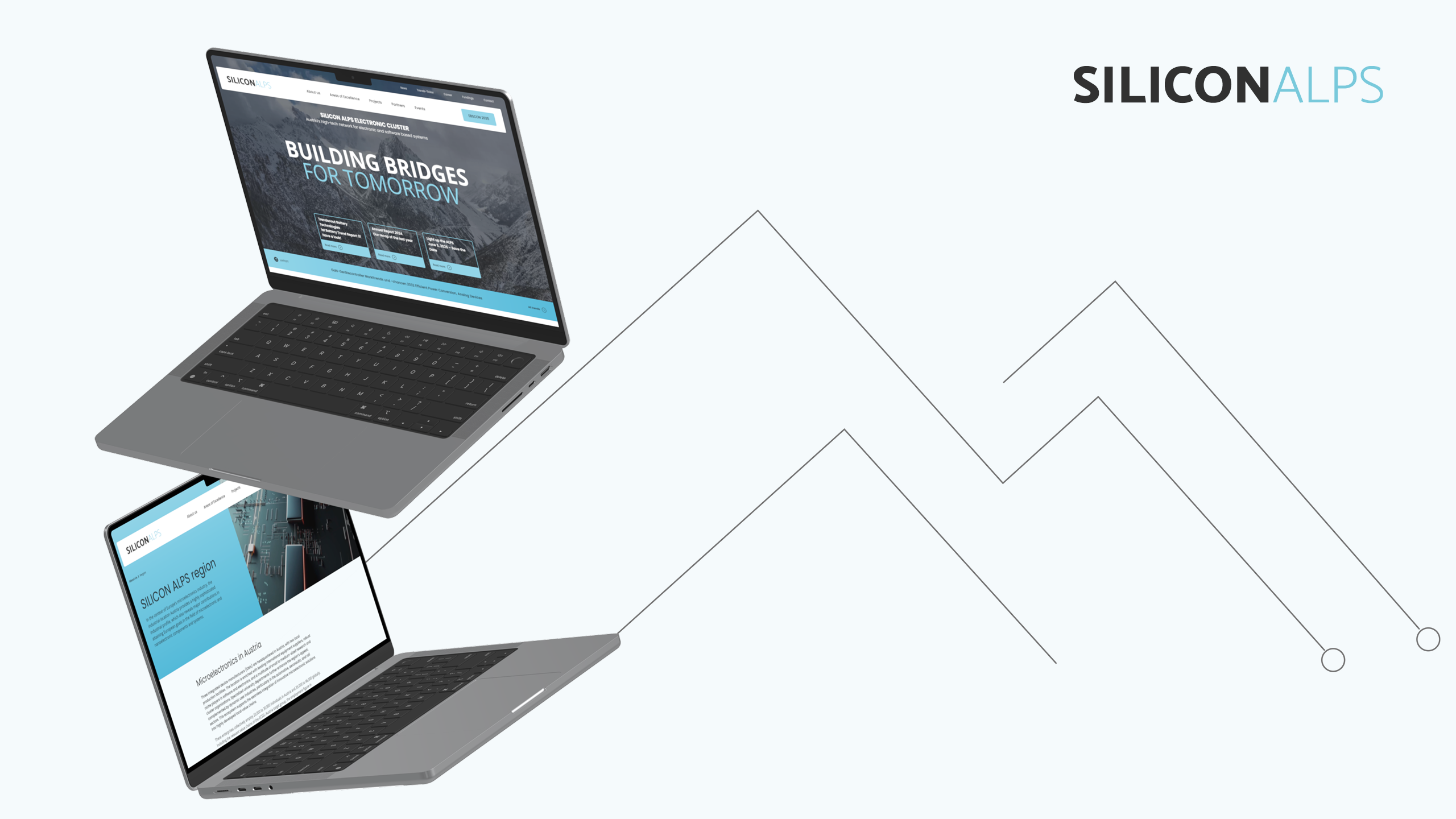 Laptop mit der Silicon Alps Website